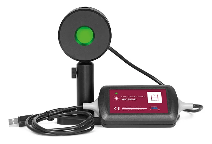 Handheld Huaris laser power meter HS2515-U powered by measurement software