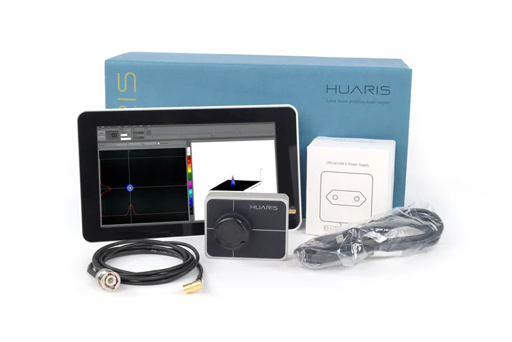 The Huaris one and five mobi kit is a portable laser beam profiler with tablet and software