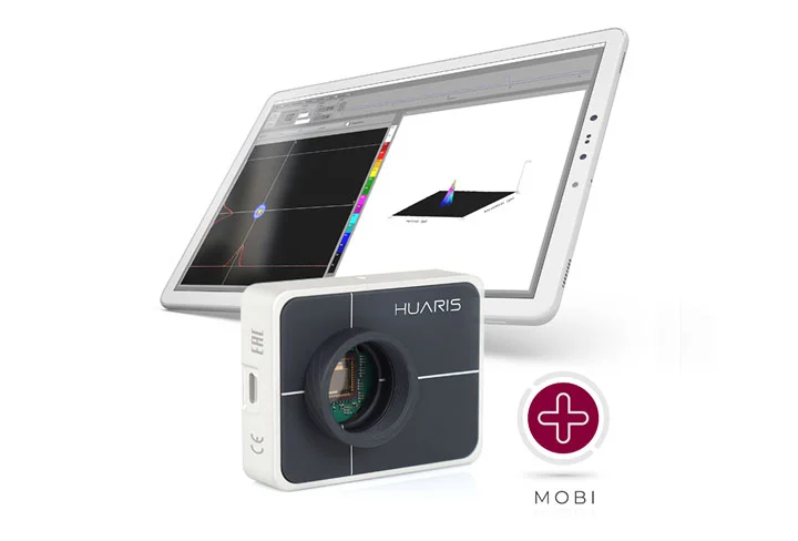 The Huaris five mobi kit is a portable laser beam profiler with tablet and software