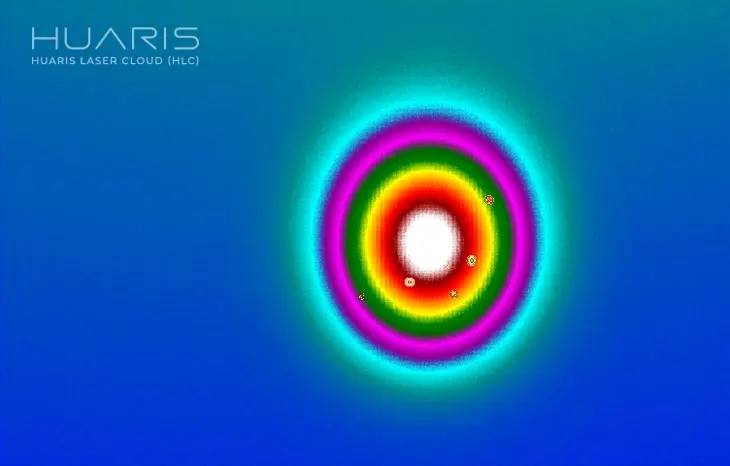 Example artifact detected by AI in the Huaris Laser Cloud (HLC) - color