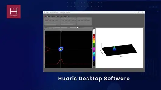 Huaris desktop software measures the profile of the laser beam